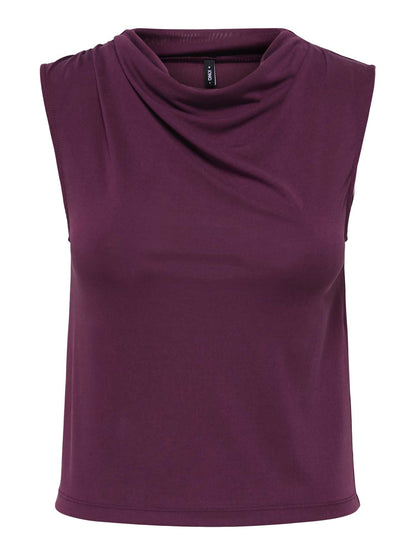 Only Hannah, t-shirt maniche corte donna bordeaux
