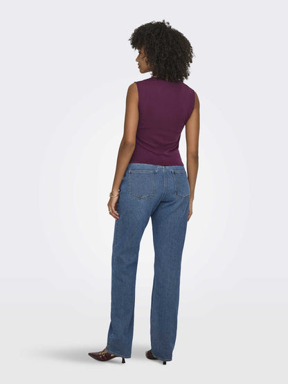 Only Hannah, t-shirt maniche corte donna bordeaux