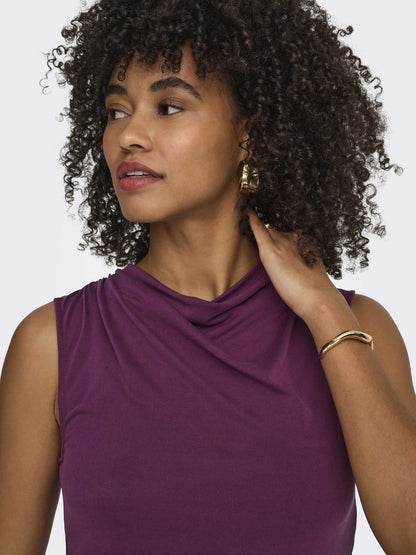 Only Hannah, t-shirt maniche corte donna bordeaux