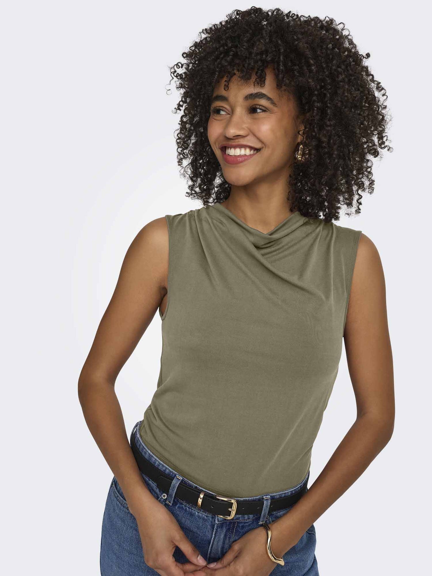 Only Hannah, t-shirt verde da donna a maniche corte