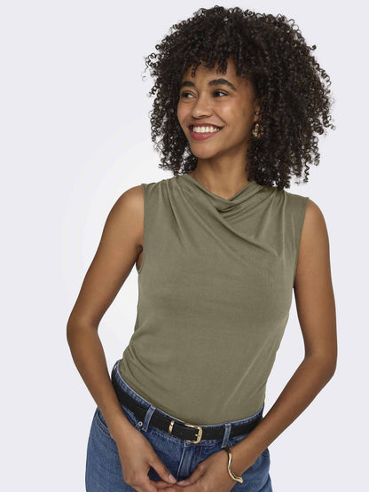 Only Hannah, t-shirt verde da donna a maniche corte