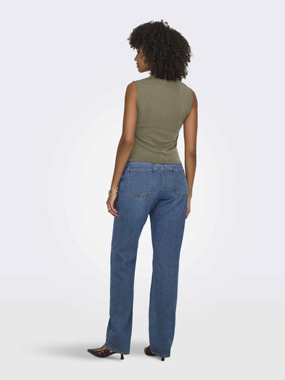 Only Hannah, t-shirt verde da donna a maniche corte