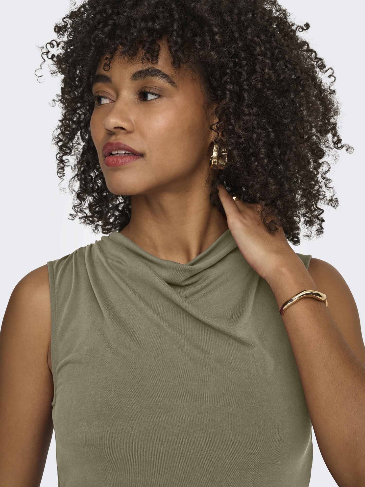 Only Hannah, t-shirt verde da donna a maniche corte
