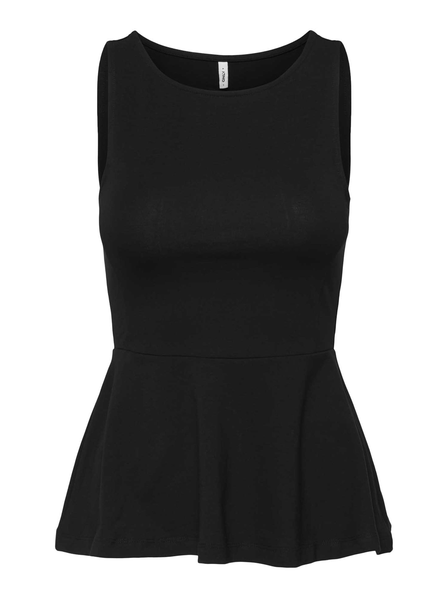 Canotta Only Kiss da donna nera in cotone elasticizzato