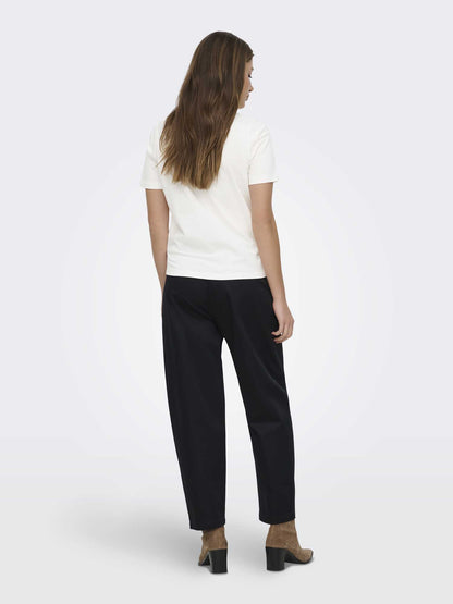 Only Zenia, t-shirt bianca a maniche corte da donna