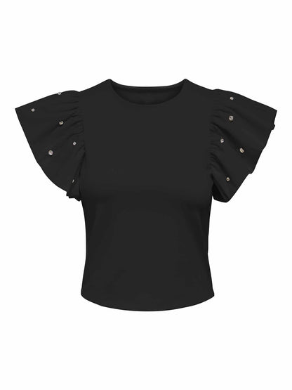 Only Macy, t-shirt maniche corte da donna nera