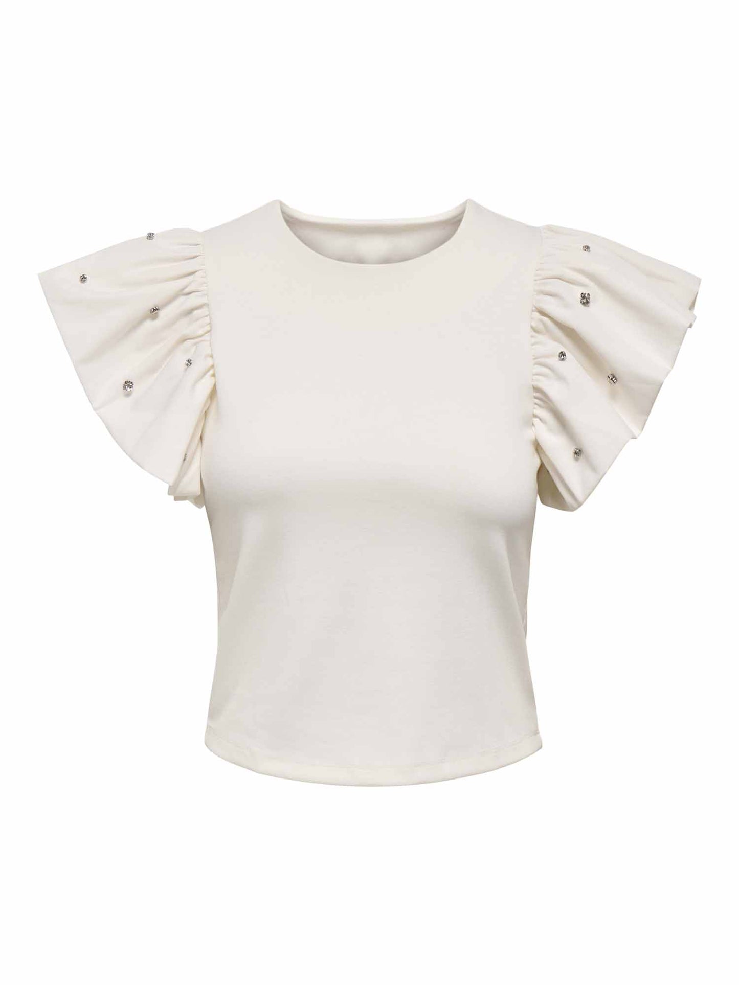Only Macy, t-shirt maniche corte donna bianca