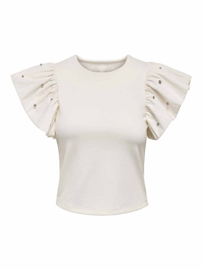 Only Macy, t-shirt maniche corte donna bianca