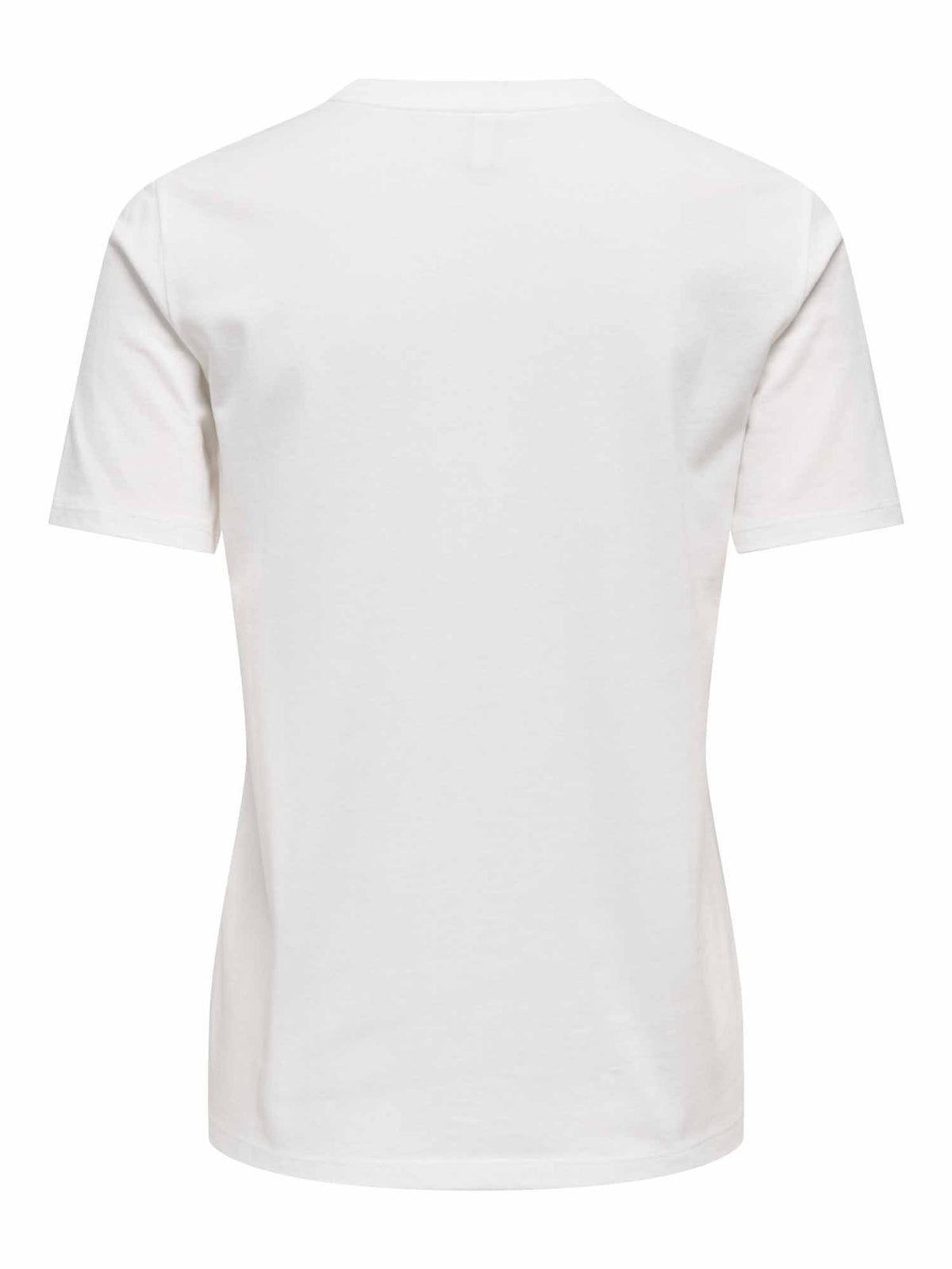 Only Sanja O-Neck Bling Top, t-shirt maniche corte da donna panna