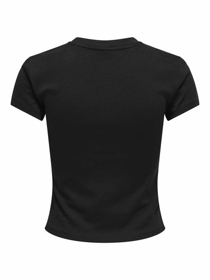 Only Onlsuperior S/S O-Neck Top CC, t-shirt maniche corte da donna nera