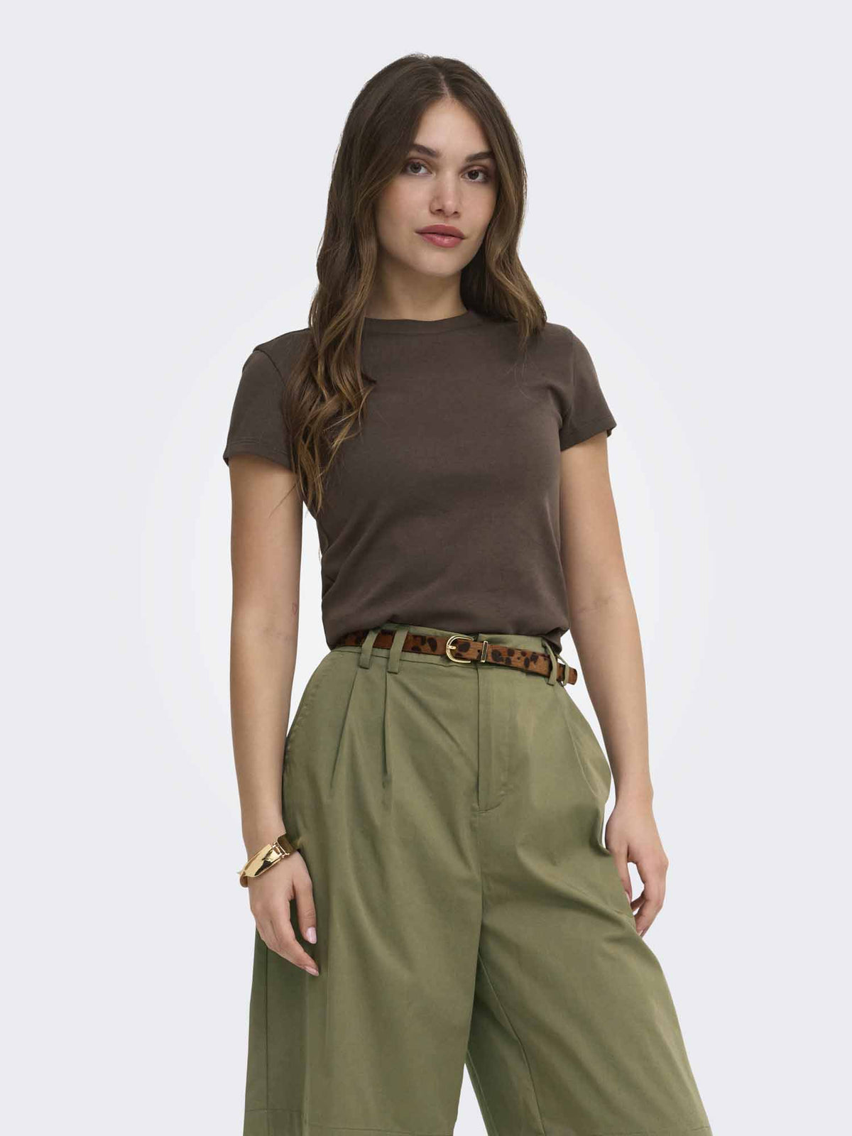Only superior t-shirt da donna marrone