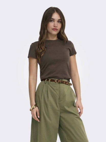 Only superior t-shirt da donna marrone