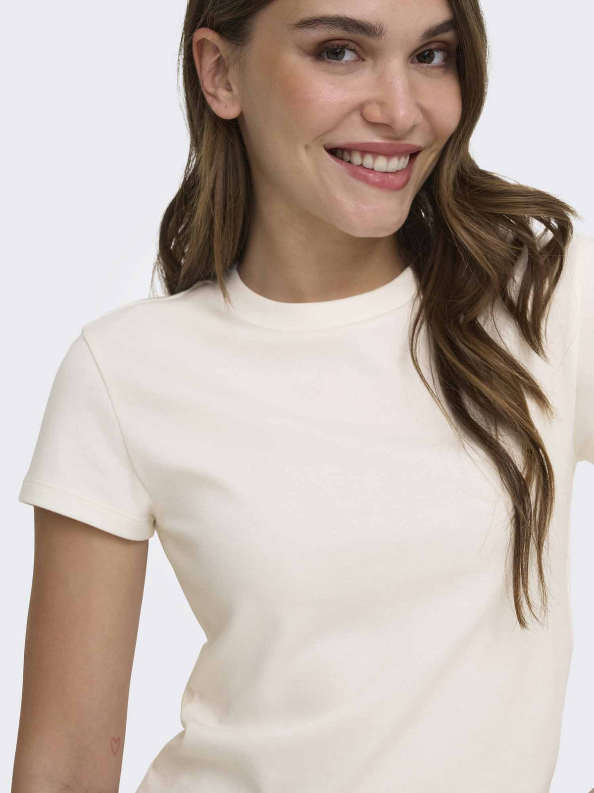 Only superior t-shirt da donna panna