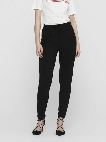 Pantaloni Poptrash Life in poliestere neri da donna