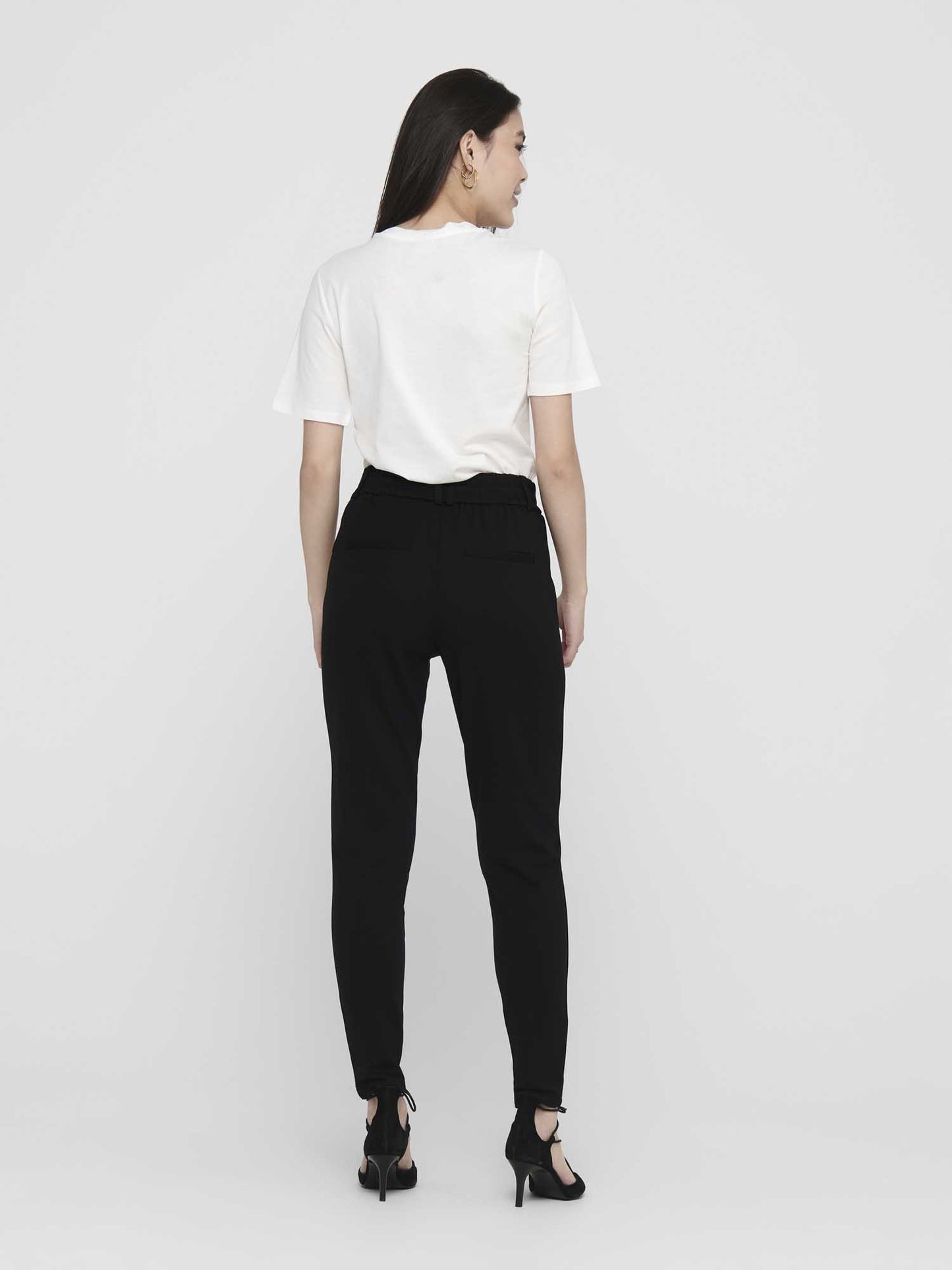 Pantaloni Poptrash Life in poliestere neri da donna