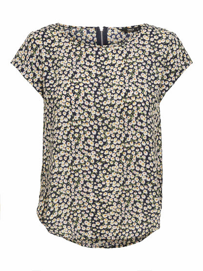 Top Only Onlvic donna beige con zip elegante sul retro