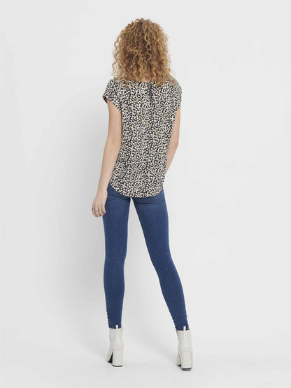 Top Only Onlvic donna beige con zip elegante sul retro