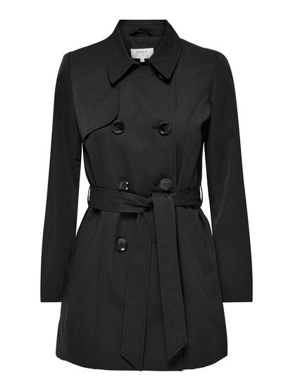 Trench coat Valerie elegante da donna nero, versatile e raffinato