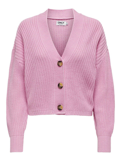 Cardigan cropped Only Carol rosa per donna dallo stile Casual