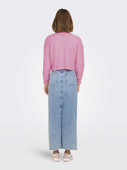Cardigan cropped Only Carol rosa per donna dallo stile Casual