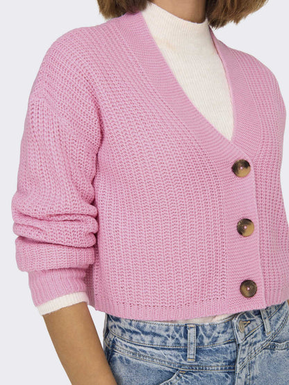 Cardigan cropped Only Carol rosa per donna dallo stile Casual