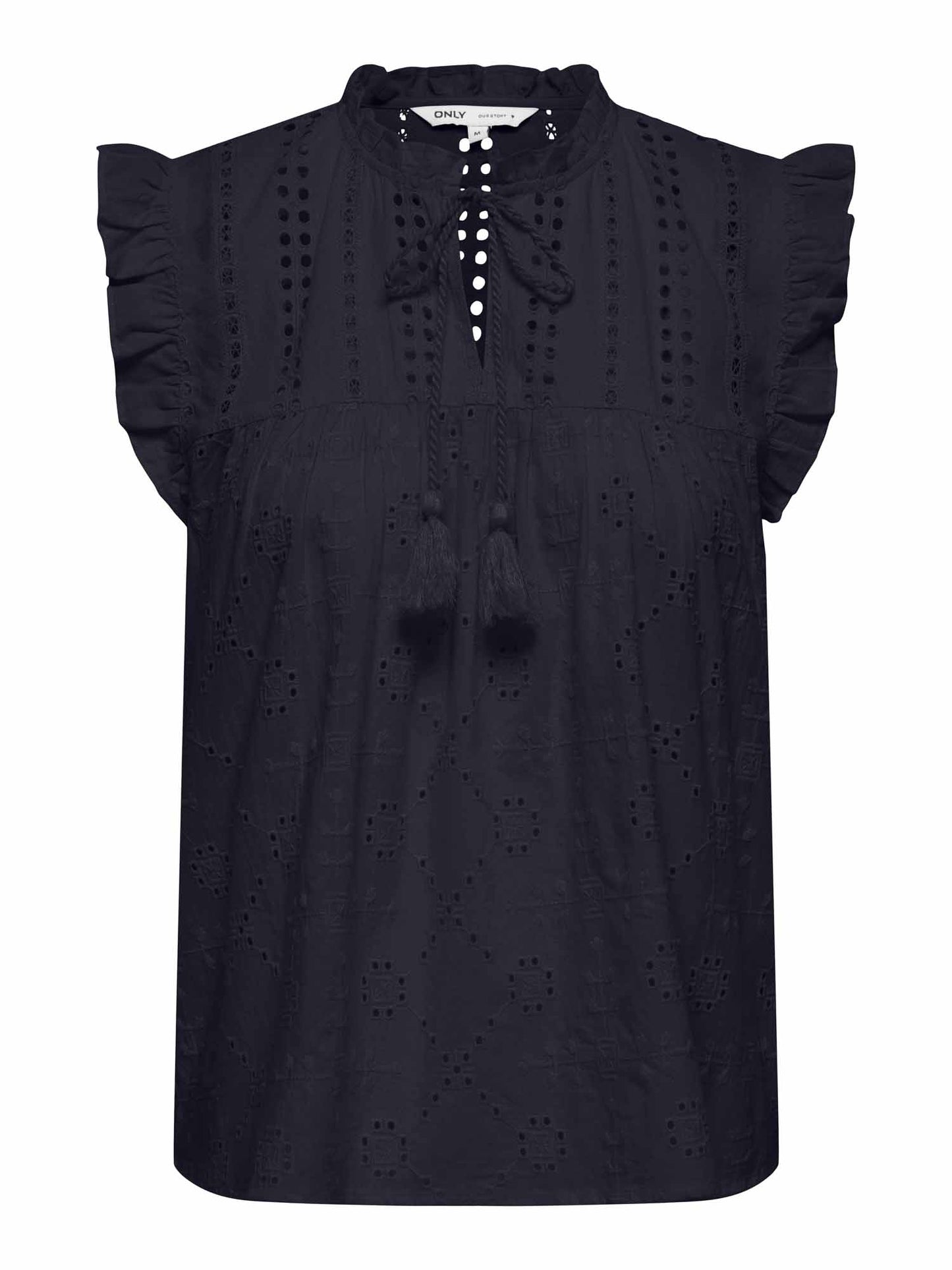 Only Reva, canotta donna blu in cotone dal taglio regular