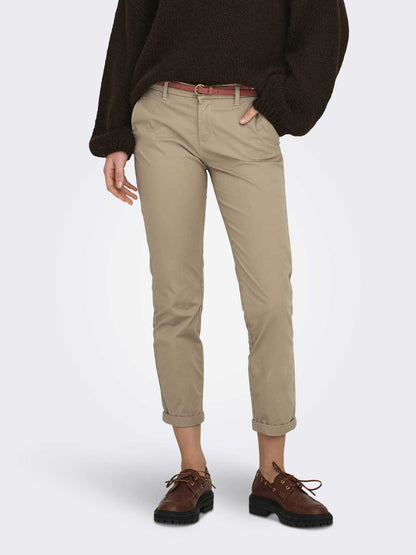 Only Biana, pantaloni chino regular fit da donna in beige