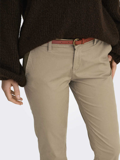 Only Biana, pantaloni chino regular fit da donna in beige