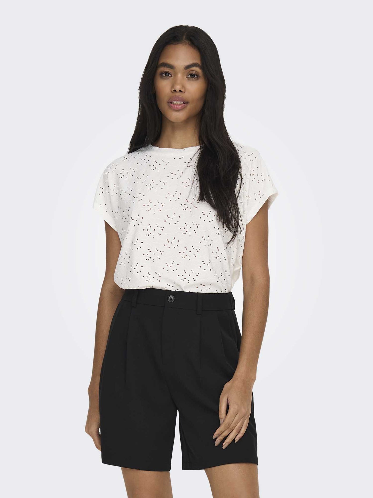 T-shirt Smilla maniche corte da donna in bianco