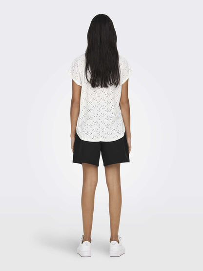 T-shirt Smilla maniche corte da donna in bianco
