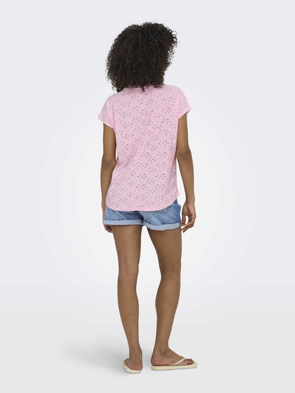 T-shirt maniche corte Only Roseate Spoonbill da donna rosa