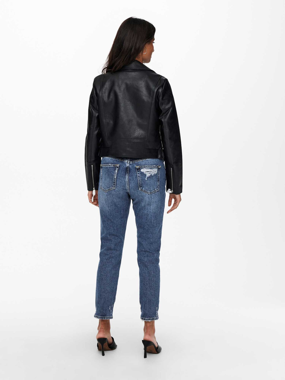 Only vera leather giubbino da donna nero