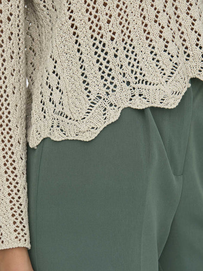 Only Onlnola, maglia a maniche 3/4 da donna grigia in cotone riciclato