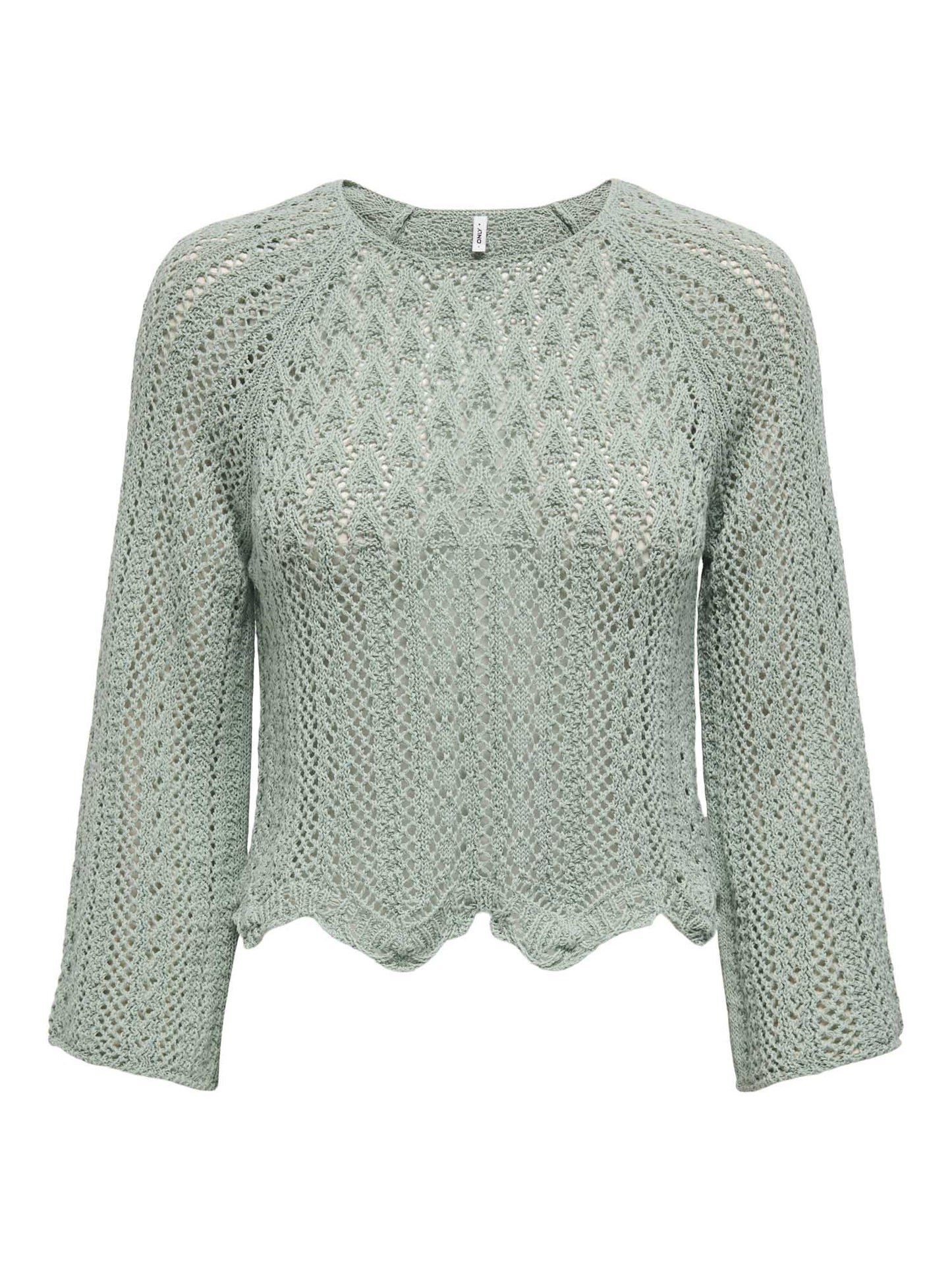Only Nola, maglia cropped verde da donna in cotone riciclato