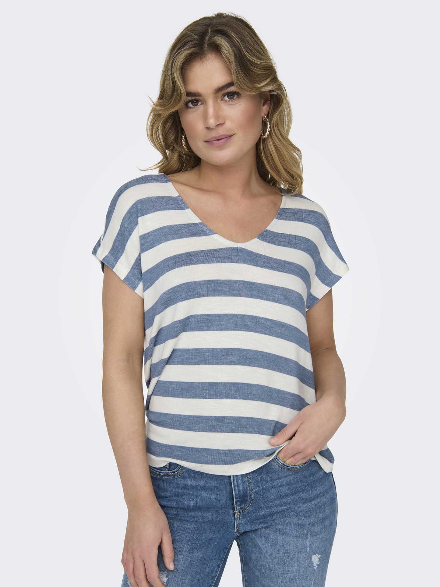 T-shirt Only Onllira Life da donna a maniche corte azzurra