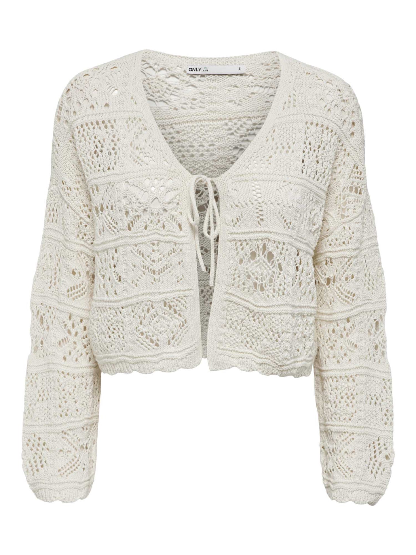 Only Cardigan Onlbeach Life panna in cotone riciclato da donna