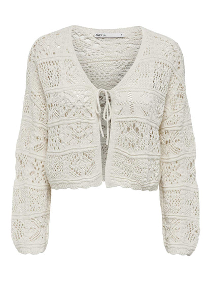 Only Cardigan Onlbeach Life panna in cotone riciclato da donna
