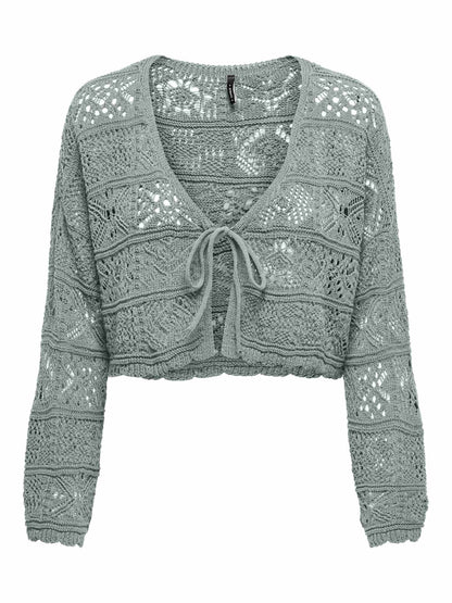 Only Beach Life, cardigan crochet verde da donna casual