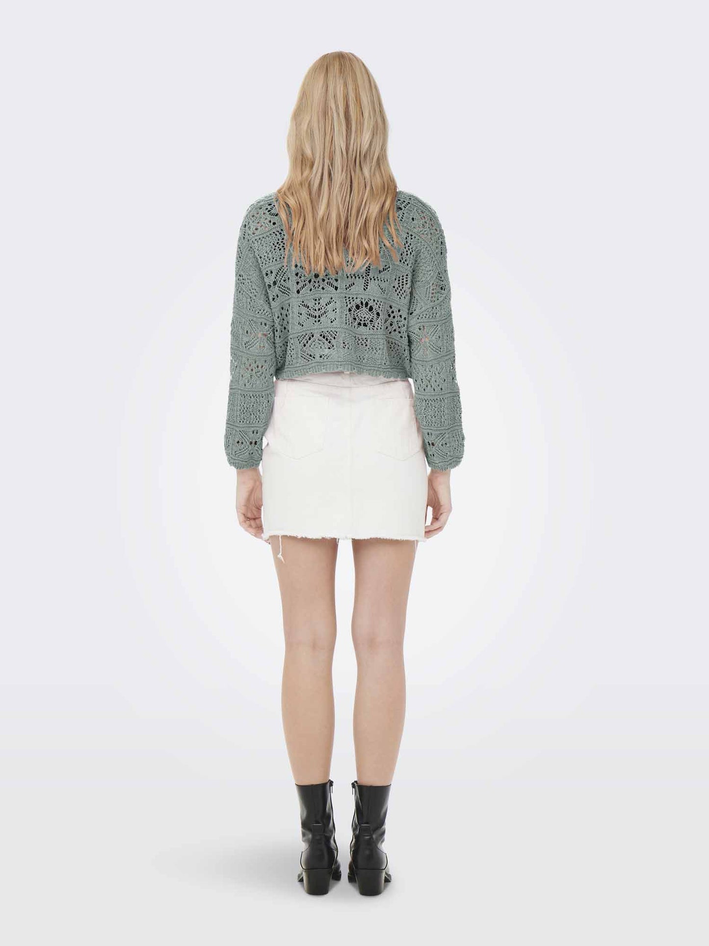 Only Beach Life, cardigan crochet verde da donna casual