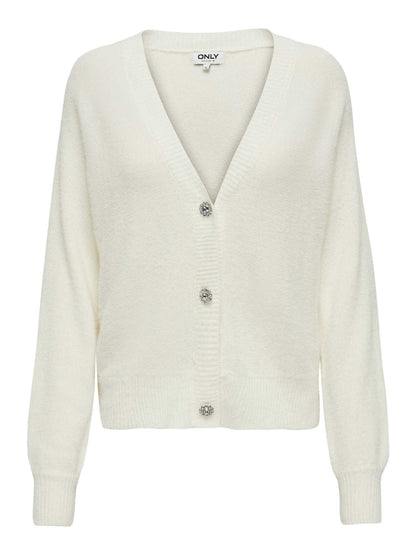 Only ella piumo card maglia da donna panna