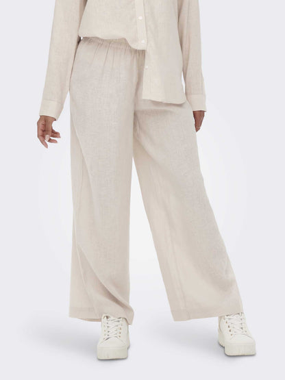Pantaloni Only Bruxelle donna in colore crema