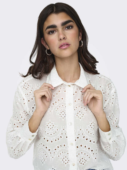 Only valais camicia da donna bianco