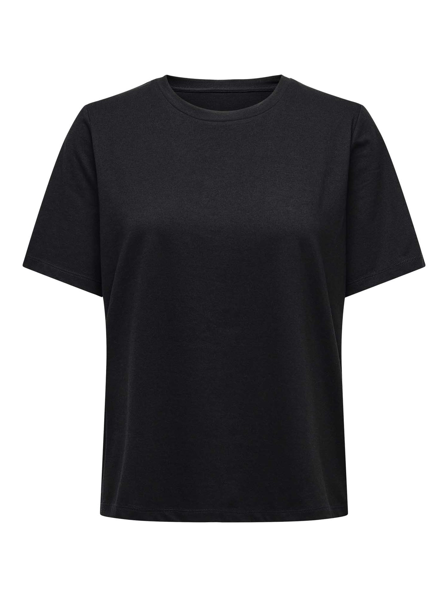T-shirt nera da donna Only ONLONLY con maniche corte in cotone