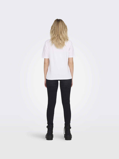 Only ss t-shirt da donna bianco