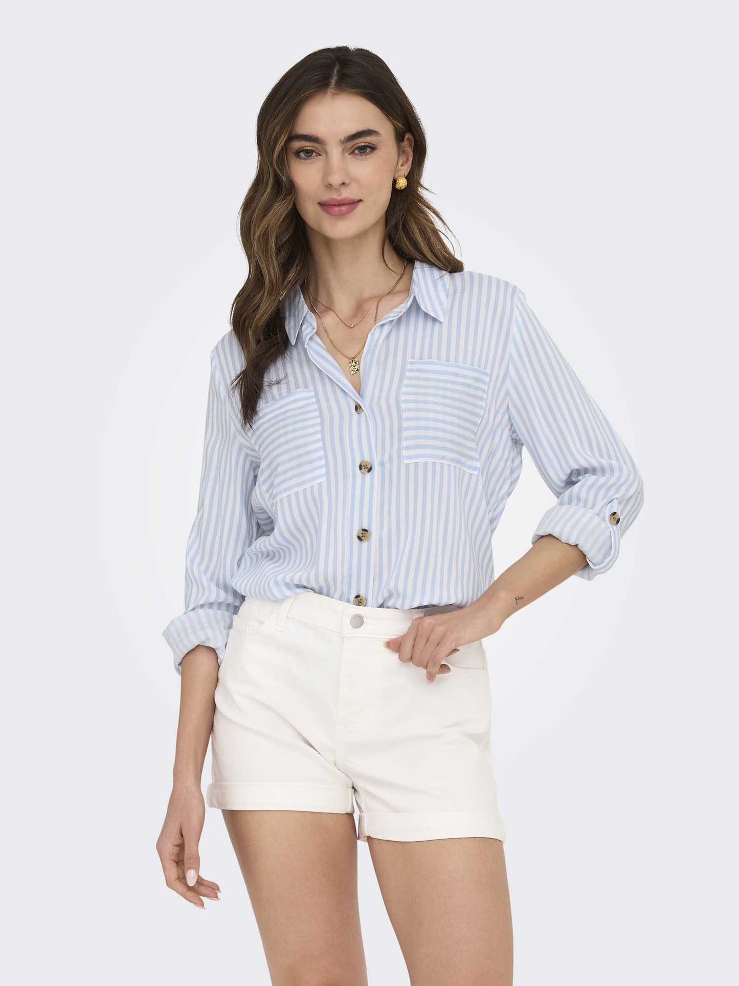 Only Asmin, camicia leggera a maniche lunghe donna multicolore