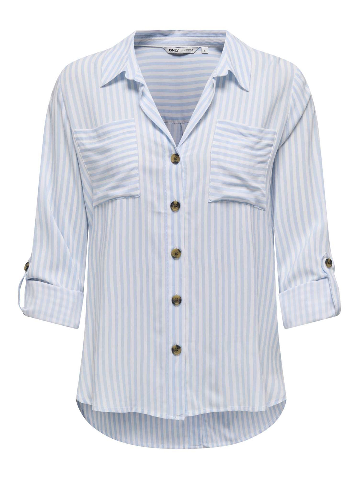 Only yasmin camicia da donna bianco celeste
