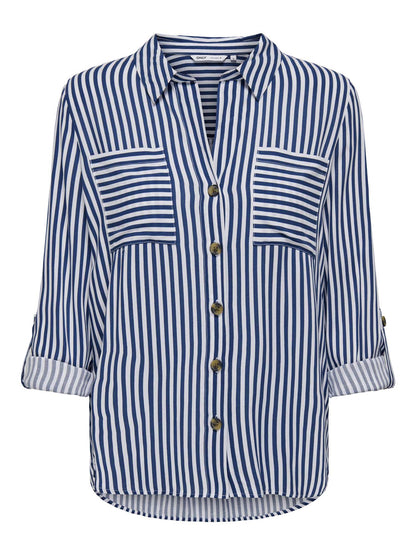 Only yasmin camicia da donna bianco-blu