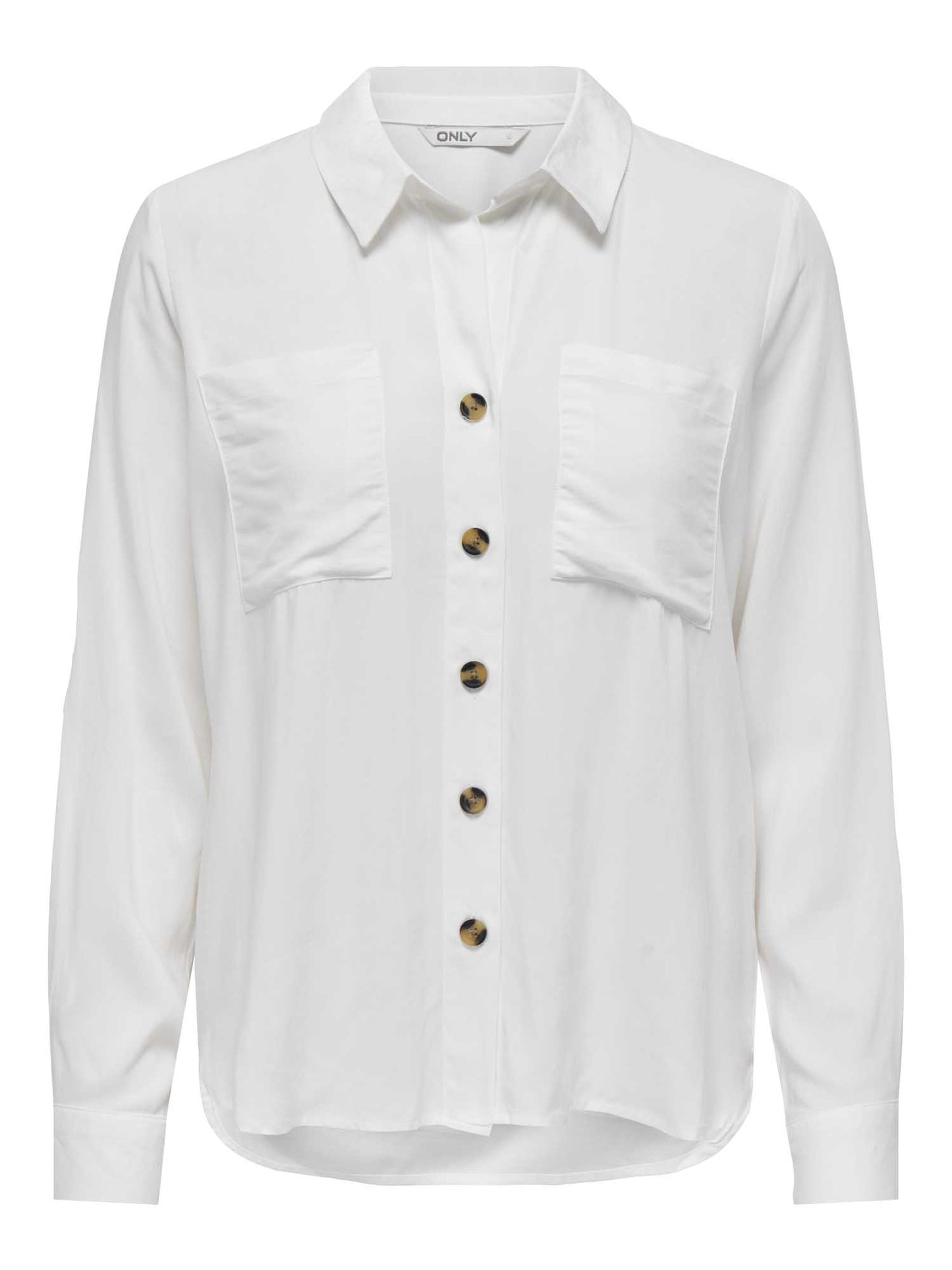 Only Asmin, camicia a manica lunga bianca da donna versatile e casual