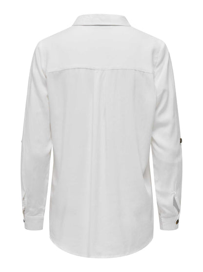 Only Asmin, camicia a manica lunga bianca da donna versatile e casual