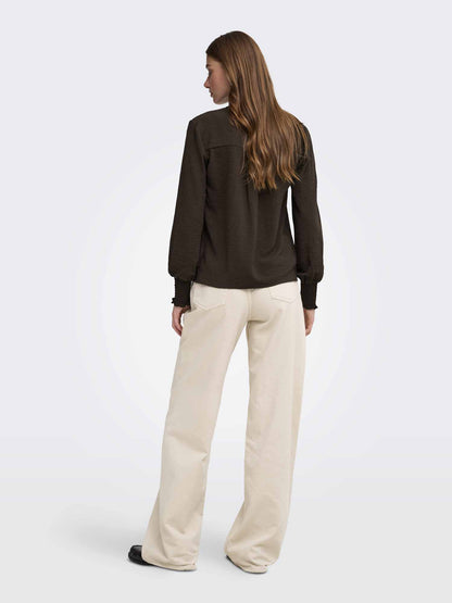 Only Onlmette, blusa da donna marrone